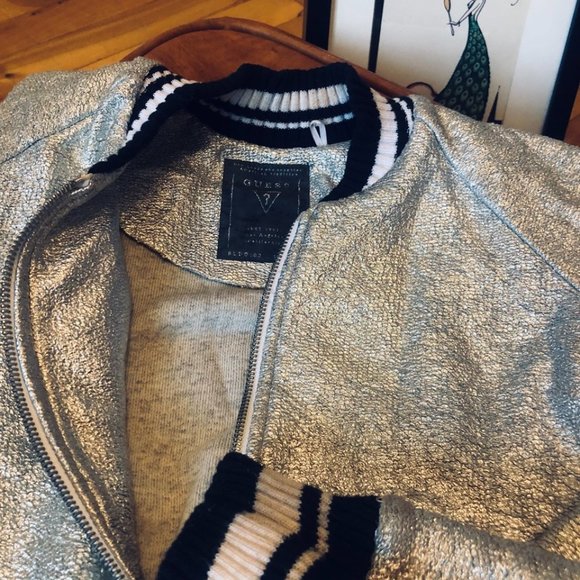 Silver Guess bomber jacket - Picture 4 of 9